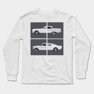 Vintage Cars Black and White Long Sleeve T-Shirt